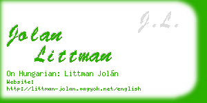 jolan littman business card